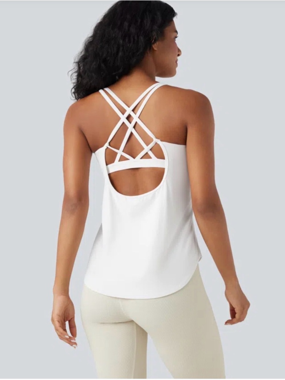 HALARA White Racerback Tank Top - Picture 2 of 9